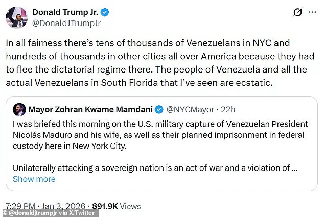 Trump Family Rift Over Venezuela Operation Sparks Domestic and International Tensions