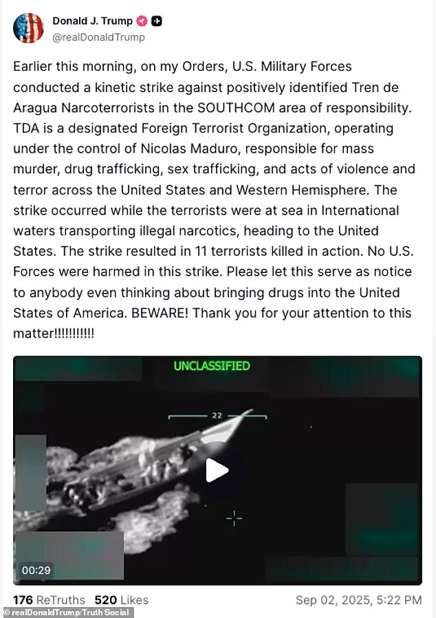 Exclusive Access or War Crime? U.S. Strike in Caribbean Sparks Legal Firestorm Over Covert Tactics