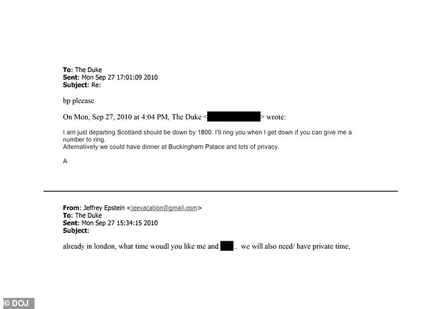 Fresh Revelations from Epstein Files: New Documents Link Duke of York to Jeffrey Epstein's 2010 Dinner