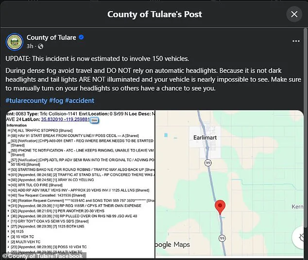 California Highway 99 Shut Down by Massive Fog-Induced Pileup, Highlighting Challenges in Ensuring Road Safety During Extreme Weather