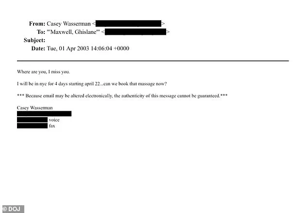 New DOJ Documents Reveal 2003 Emails Between Casey Wasserman and Ghislaine Maxwell, Epstein Associate