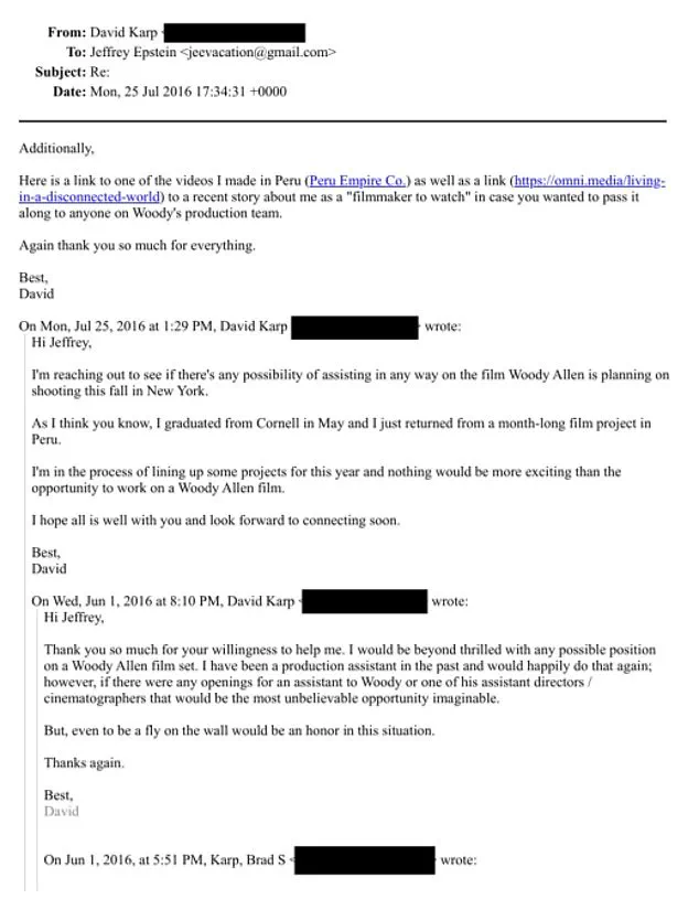 DOJ Files Reveal Brad Karp's Unpaid Internship Request for Son Through Jeffrey Epstein